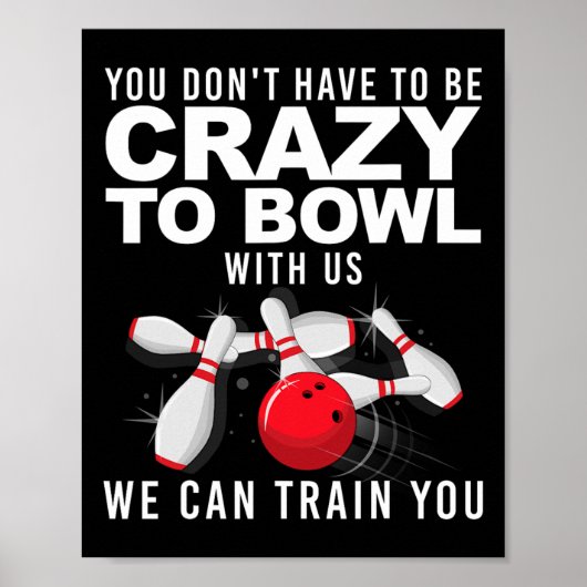 Grappig Bowling ontwerp voor mannen vrouwen Kinder Poster (Voorkant)