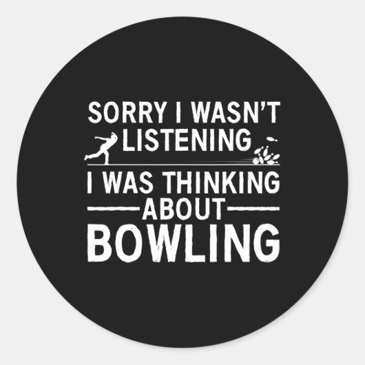 Grappig Bowling ontwerp voor mannen vrouwen Kinder Ronde Sticker (Voorkant)