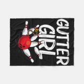 Grappig Bowling ontwerp voor meisjes vrouwen Bowle Fleece Deken (Voorkant (Horizontaal))