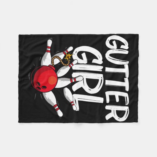 Grappig Bowling ontwerp voor meisjes vrouwen Bowle Fleece Deken (Voorkant (Horizontaal))