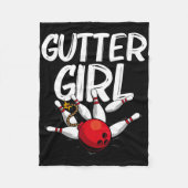 Grappig Bowling ontwerp voor meisjes vrouwen Bowle Fleece Deken (Voorkant)