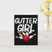 Grappig Bowling ontwerp voor meisjes vrouwen Bowle Kaart (Gele Bloem)