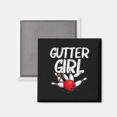 Grappig Bowling ontwerp voor meisjes vrouwen Bowle Magneet (Voorkant / Achterkant)