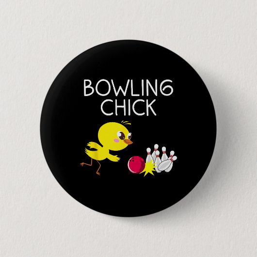 Grappig Bowling ontwerp voor meisjes vrouwen Bowle Ronde Button 5,7 Cm (Voorkant)