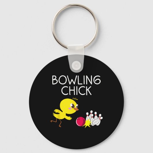 Grappig Bowling ontwerp voor meisjes vrouwen Bowle Sleutelhanger (Voorkant)