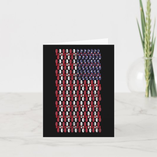 Grappig Bowling Pin Amerikaanse vlag ontwerp Kaart (Voorkant)