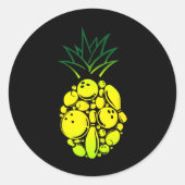 Grappig Bowling Pineapple Ronde Sticker (Voorkant)