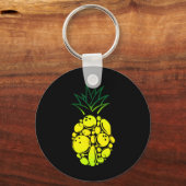 Grappig Bowling Pineapple Sleutelhanger (Voorkant)