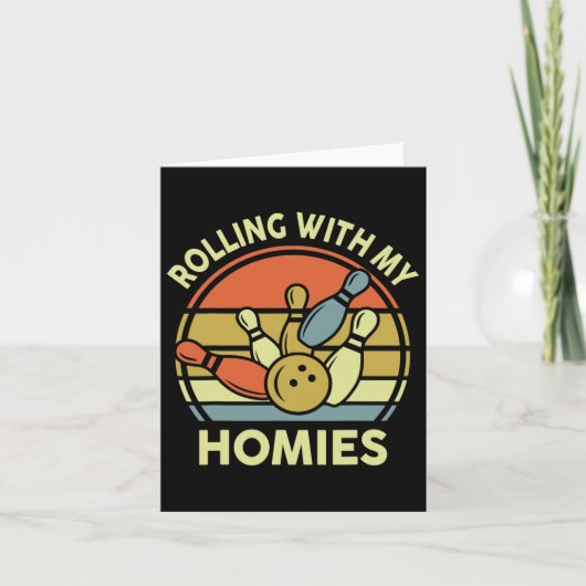 Grappig bowling-shirt rollen met mijn homies kaart (Voorkant)