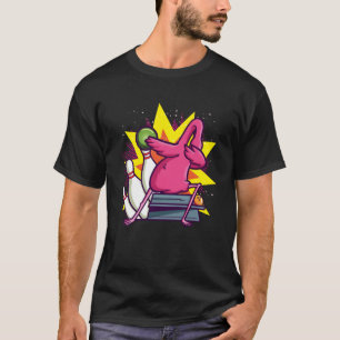 Grappig bowling shirt voor kinderen, flamingo bowl