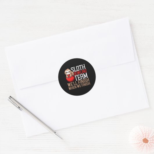 Grappig Bowling Sloth Sloth Bowling Team We zullen Ronde Sticker (Envelop)