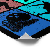 Grappig Bowling Speler Bowler  Bowl Game Enth Poster (Hoek)