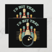 Grappig Bowling  T-shirt Ik zou die grappige T rak (Voorkant / Achterkant)