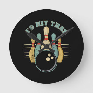 Grappig Bowling T-shirt Ik zou die grappige T rak Ronde Klok