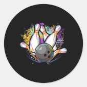 Grappig Bowling Team - Bowler Bowling Ronde Sticker (Voorkant)