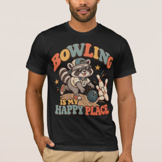 Grappig Bowling Wasbeer T-Shirt – Vintage Lane Fun