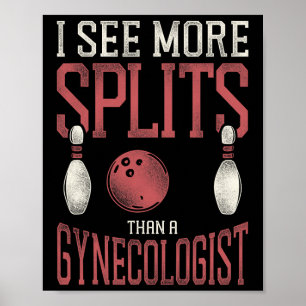 Grappig bowling woordspeling volwassen humor ik zi poster