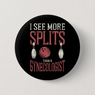 Grappig bowling woordspeling volwassen humor ik zi ronde button 5,7 cm