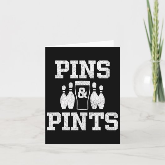 Grappig bowlingbier Drink bowler pins en pints Kaart (Voorkant)