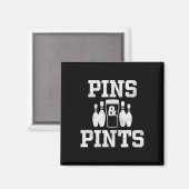 Grappig bowlingbier Drink bowler pins en pints Magneet (Voorkant / Achterkant)