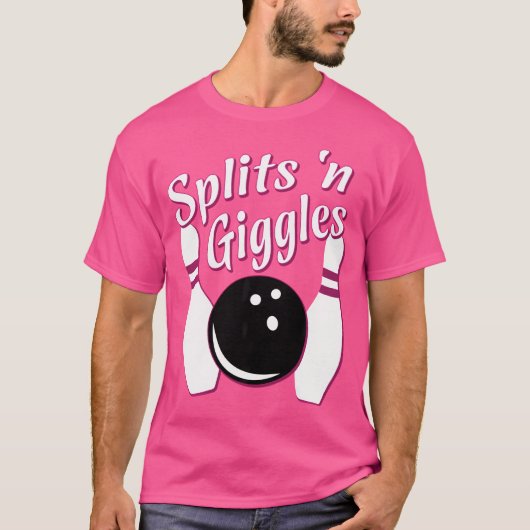 Grappig bowlingteam splitst 'n giggles t-shirt (Voorkant)