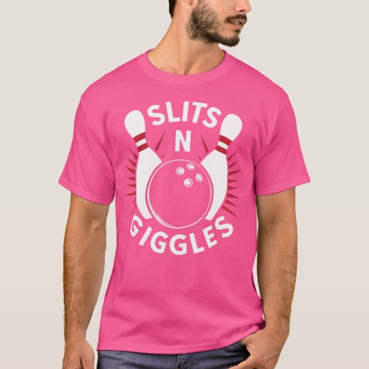 Grappig bowlingteam splitst 'n giggles t-shirt (Voorkant)
