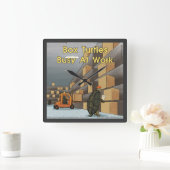 Grappig box Turtle Square Wall klok (Huis)