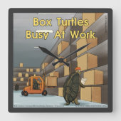 Grappig box Turtle Square Wall klok (Voorkant)