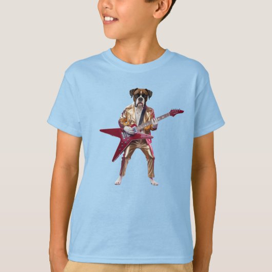 Grappig Boxer Rockster Kinder T-Shirt (Voorkant)