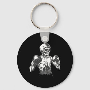 Grappig Boxer skelet met bokshandschoenen vechten Sleutelhanger