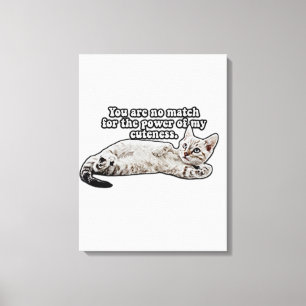 Grappig boze kat meme voor eigenaars van katten en canvas afdruk