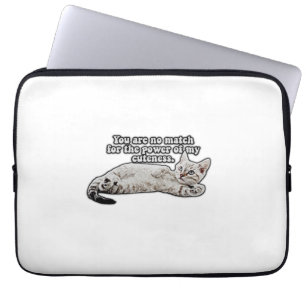 Grappig boze kat meme voor eigenaars van katten en laptop sleeve