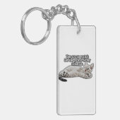 Grappig boze kat meme voor eigenaars van katten en sleutelhanger (Voorkant Links)