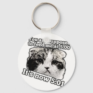 Grappig boze kat-meme voor eigenaars van katten sleutelhanger