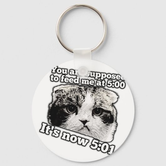 Grappig boze kat-meme voor eigenaars van katten sleutelhanger (Voorkant)