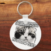 Grappig boze kat-meme voor eigenaars van katten sleutelhanger (Voorkant)