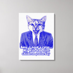 Grappig boze kat meme voor kat-liefhebbers canvas afdruk