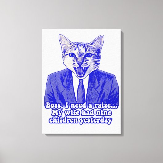 Grappig boze kat meme voor kat-liefhebbers canvas afdruk (Voorkant)