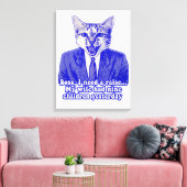Grappig boze kat meme voor kat-liefhebbers canvas afdruk (Insitu (Woonkamer))