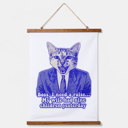 Grappig boze kat meme voor kat-liefhebbers hangend wandkleed (Voorkant)