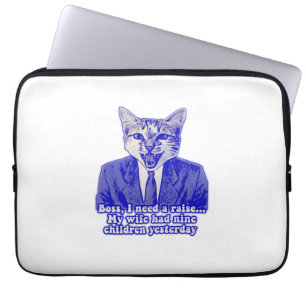 Grappig boze kat meme voor kat-liefhebbers laptop sleeve