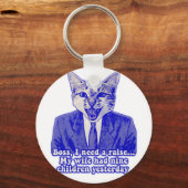 Grappig boze kat meme voor kat-liefhebbers sleutelhanger (Voorkant)