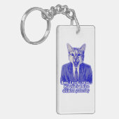 Grappig boze kat meme voor kat-liefhebbers sleutelhanger (Voorkant Links)
