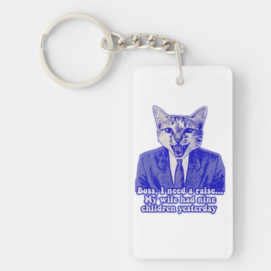Grappig boze kat meme voor kat-liefhebbers sleutelhanger (Voorkant)