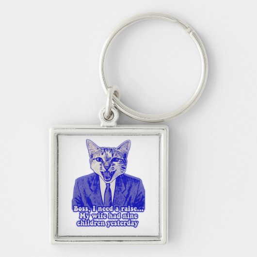 Grappig boze kat meme voor kat-liefhebbers sleutelhanger (Voorkant)