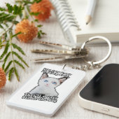 Grappig boze kat-meme voor katten en katteneigenaa sleutelhanger (Voorkant Rechts)