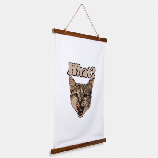 Grappig boze kat meme voor katten- en kattenliefhe hangend wandkleed (Gebogen)