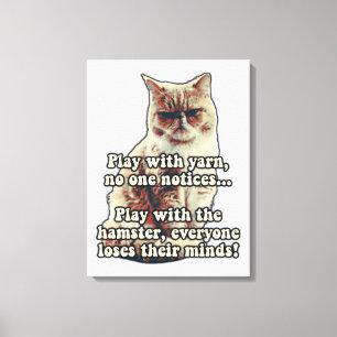 Grappig boze kat meme voor katten en kattenliefheb canvas afdruk