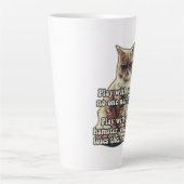 Grappig boze kat meme voor katten en kattenliefheb latte mok (Voorkant)
