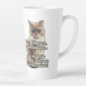 Grappig boze kat meme voor katten en kattenliefheb latte mok (Rechts)